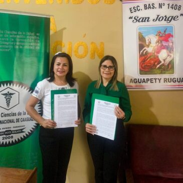 Firma de Convenio Interinstitucional entre la FCS UNCA y la Escuela N° 1408 San Jorge de Aguapety Rugua.