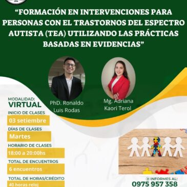 “Curso de Actualización: Formación en Intervenciones para personas con el Trastorno del Espectro Autista (TEA) utilizando las prácticas basadas en evidencias”